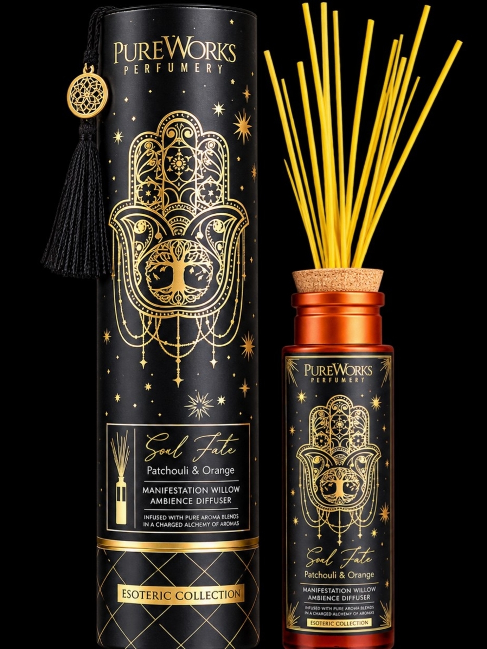 Soul Fate Patchouli & Orange Diffuser - Black & Gold